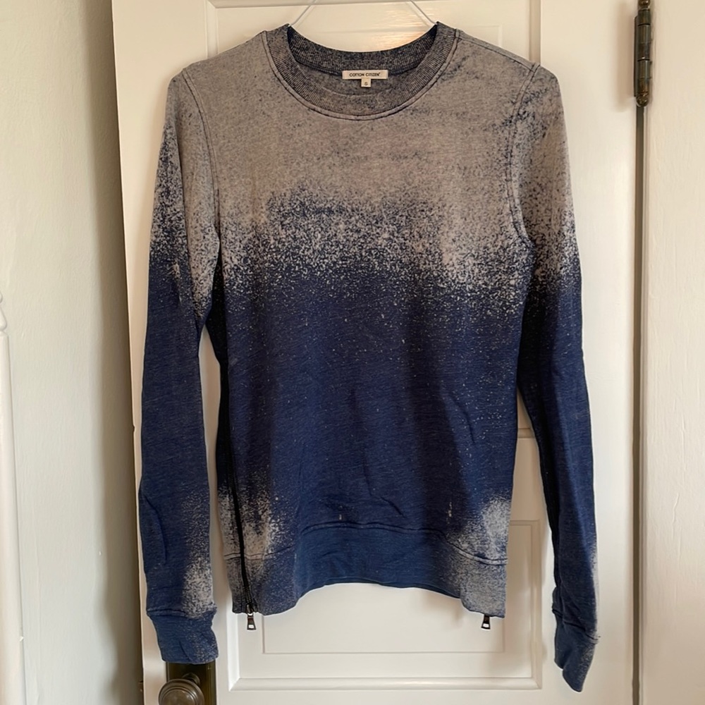 Cotton Citizen Speckled Blue Crew Neck Side Zip Up